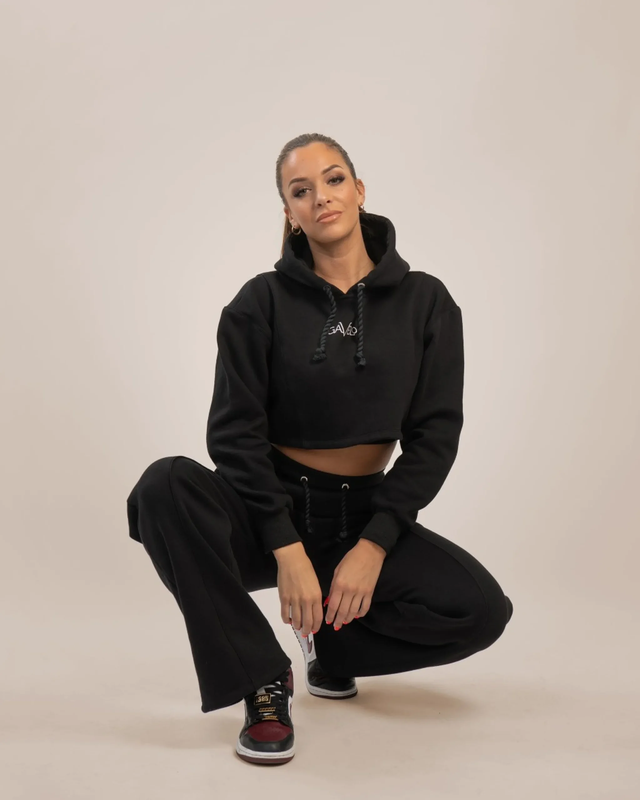 Dam Gavelo Chill Lounge Cropped Hoodie Black