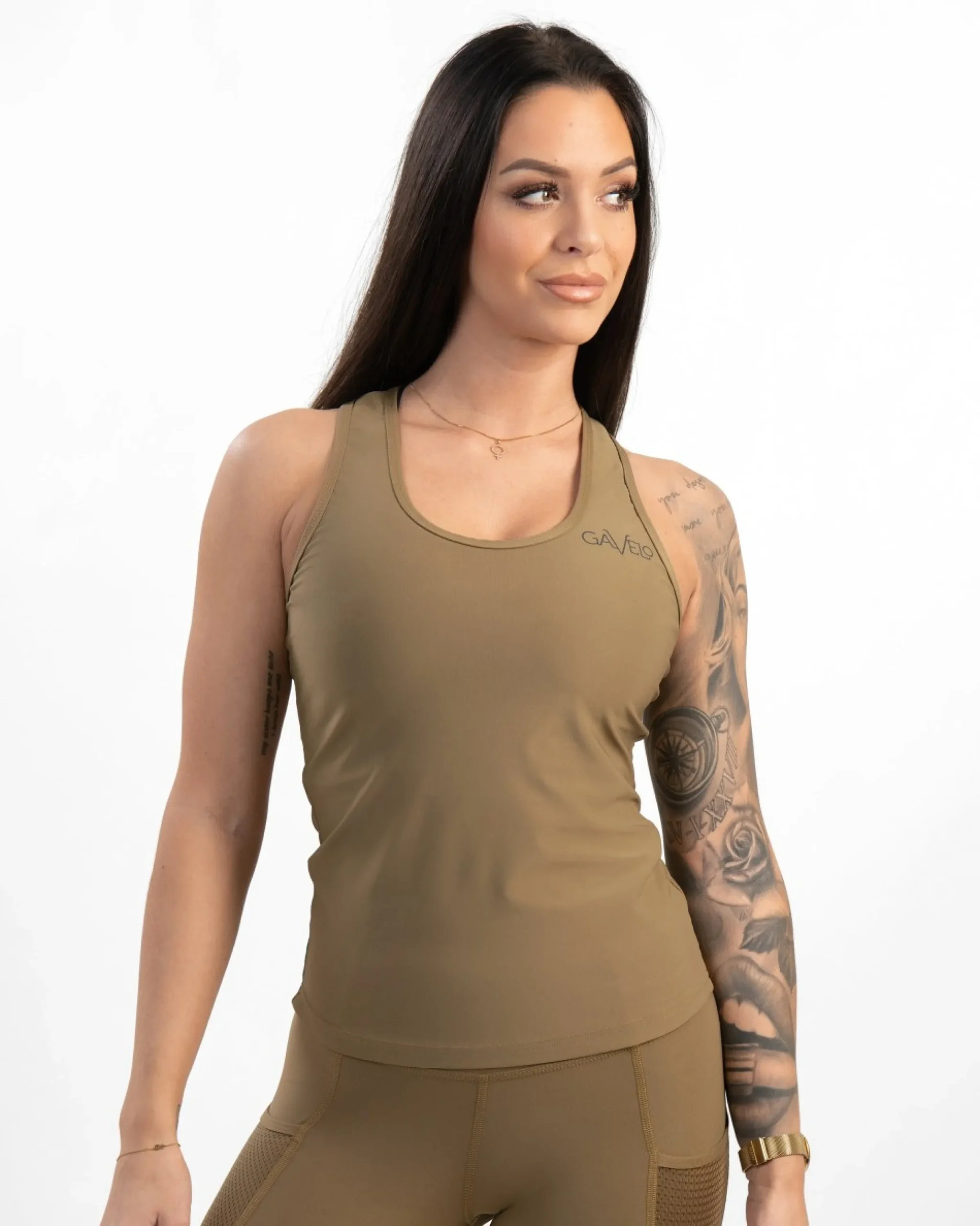Dam Gavelo Mesh Tank Top Almond