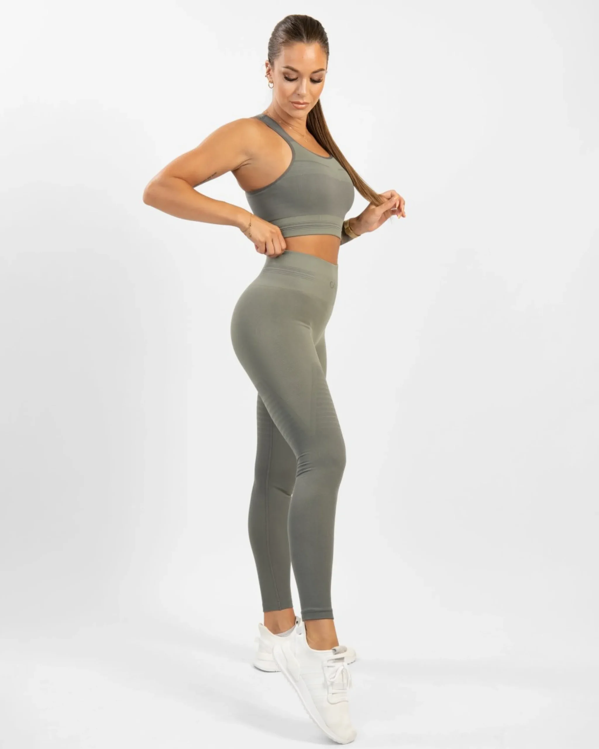 Dam Gavelo Pulse Nude Olive Grey Seamless Tights