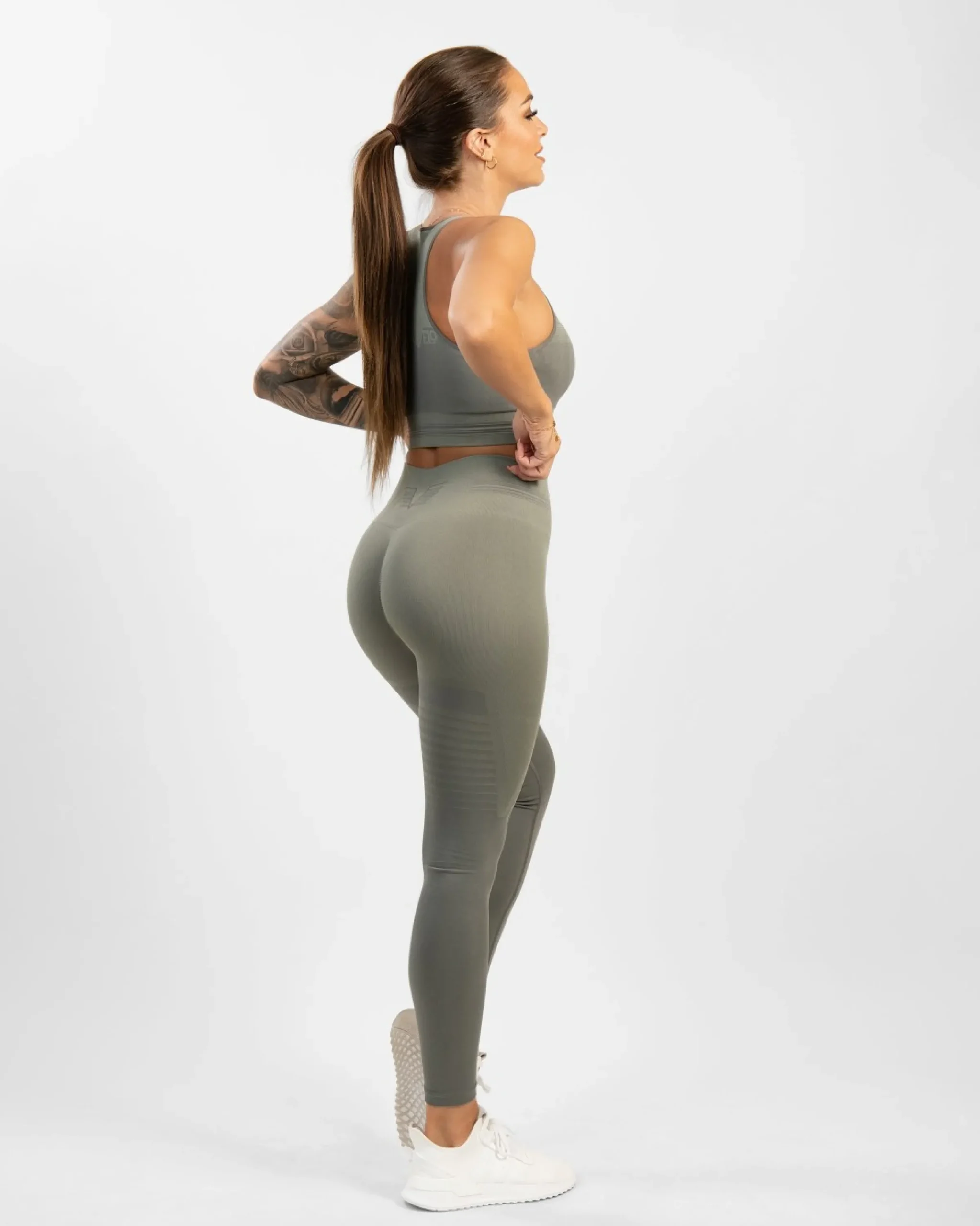Dam Gavelo Pulse Nude Olive Grey Seamless Tights