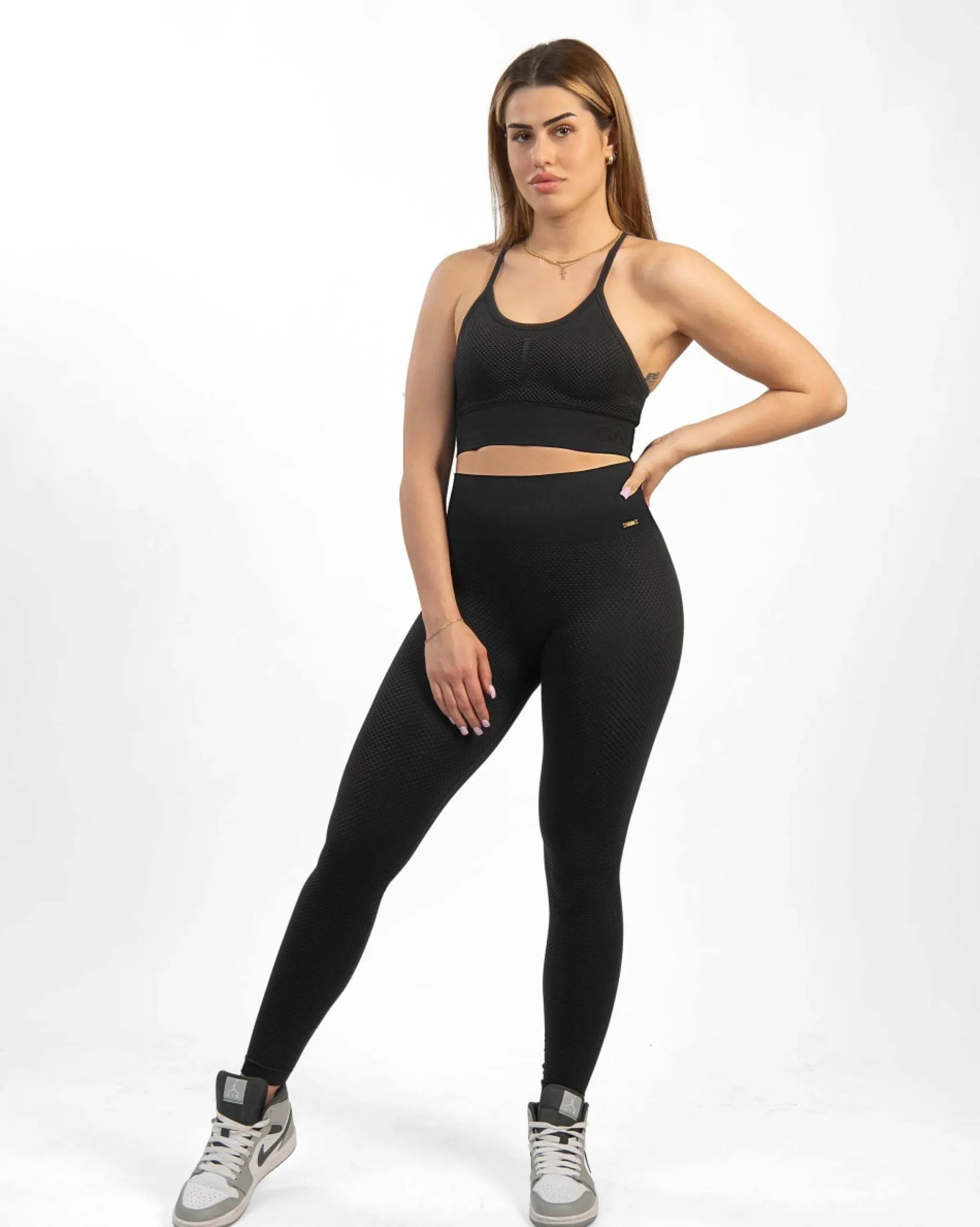 Dam Gavelo Seamless Honeycomb Black Tights