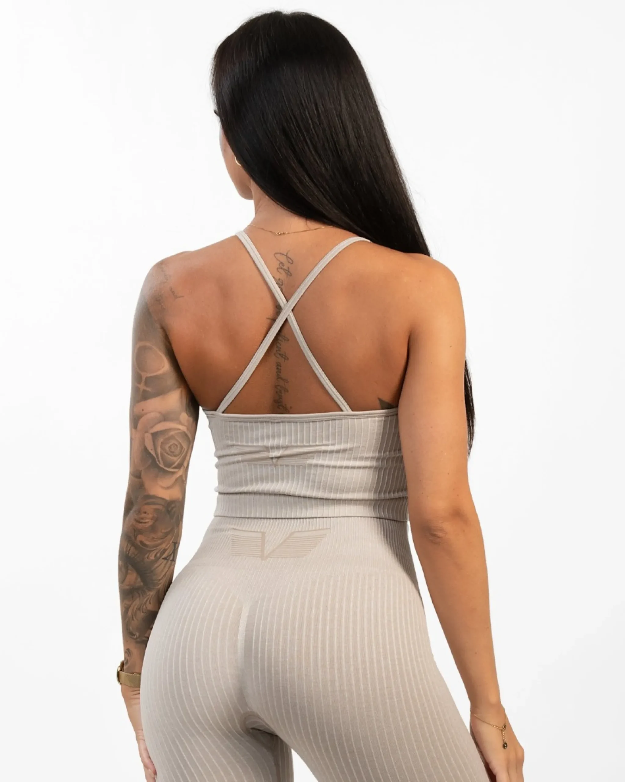 Dam Gavelo Seamless Ribbed Sand Melange Linne