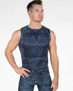Herr Gavelo Sniper Blue Sleeveless Tee