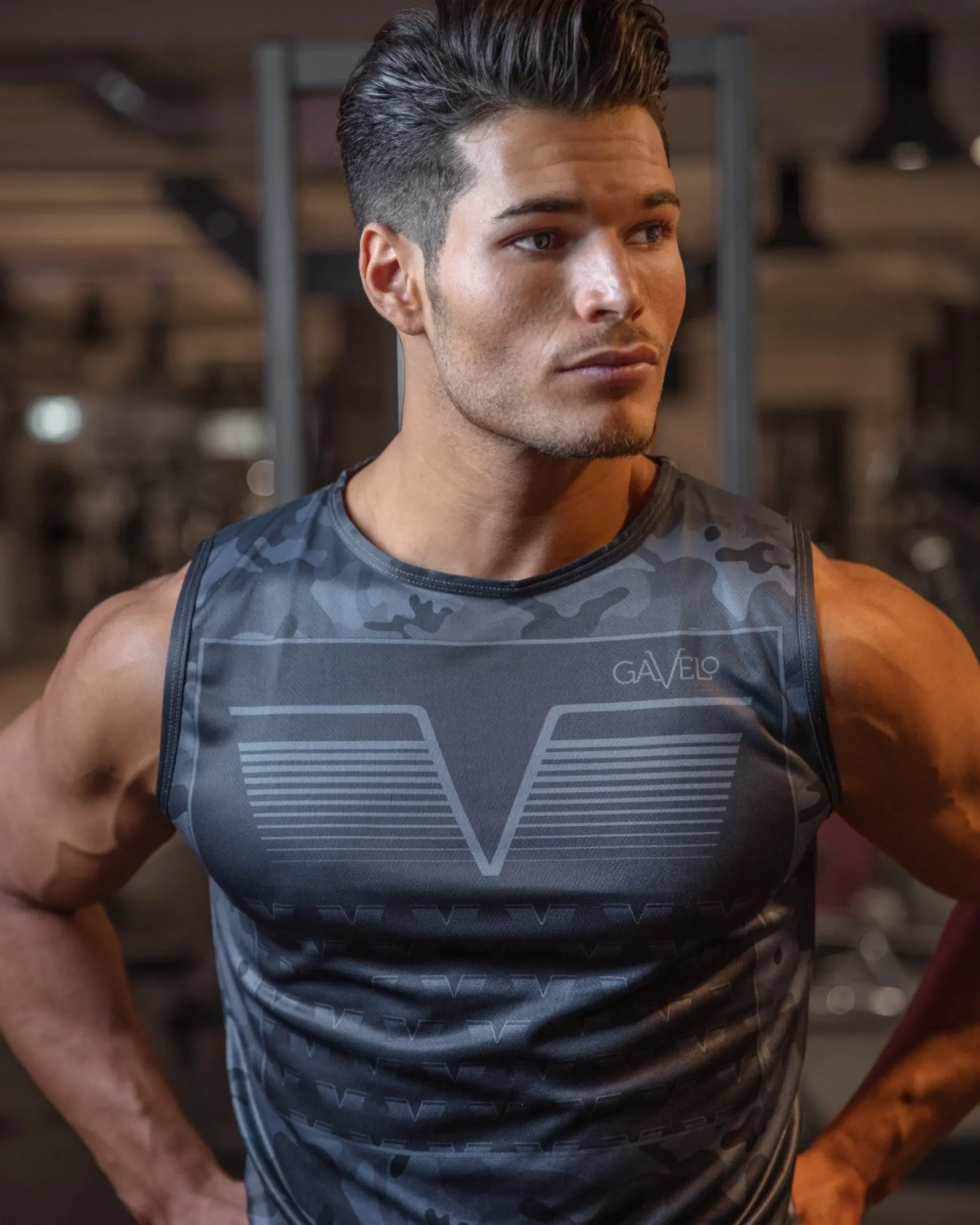 Herr Gavelo Sniper Blue Sleeveless Tee