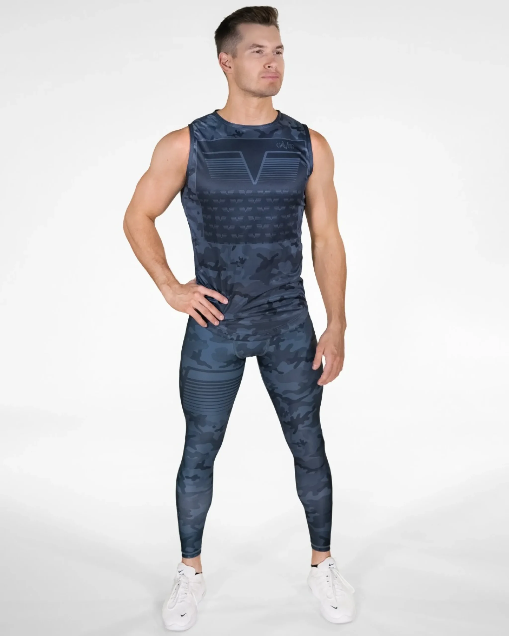 Herr Gavelo Sniper Camo Blue Kompressionstights