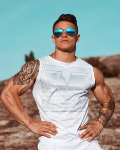 Herr Gavelo Sniper White Sleeveless Tee