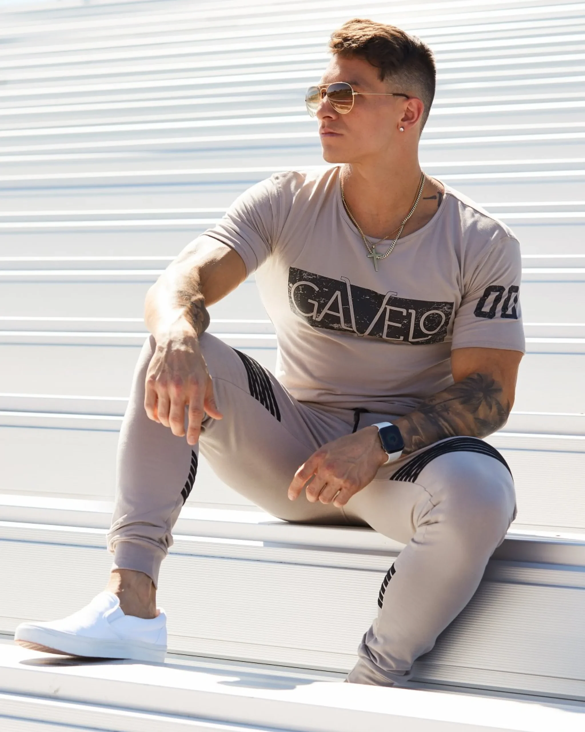 Herr Gavelo Sports Tee Beige